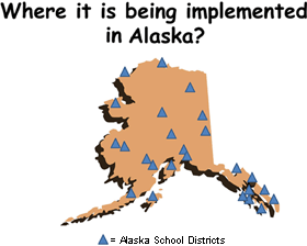 Alaska map of where Positive Behavior Support is being implmented